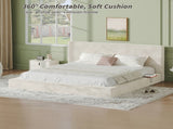 AirFrame California King Bed Frame with adjustable Sliding Side Table, 8.7'' Cloud Upholstered W1820P510287