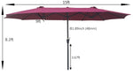 ZUN 15Ftx9FtDouble-Sided Patio Umbrella Outdoor Market Table Garden Extra Large Waterproof Twin W65627935