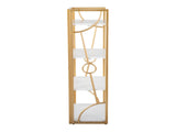 Contemporary Bookcase in Gold Metal and White Wood B202P223884