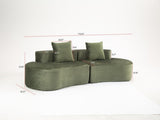 110.24" Fully Compressed Sofa, Corduroy 2-Seater Couch with 2 Lumbar Pillows, Cozy Deep Seat W3326P446759