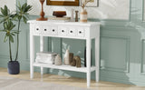 TREXM Rustic Console Table with Open Shelf, Rubber Wood Legs, Ideal for Entryways, Living Rooms, and N715P205077K