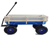 Outdoor Wagon All Terrain Pulling Wood Railing Air Tires Garden Cart W22740235
