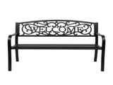 50" Outdoor Welcome Backrest Cast Iron Bench 27571420