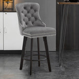 Modern Swivel Bar Stools Velvet Barstools Button Tufted Bar Stools Rivet Trim Bar Stools for Kitchen W2311P281908