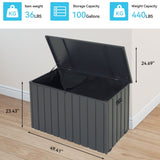 Outdoor Storage Box, 100 Gallon Metal Deck Box Built-in a Oxford Fabric Storage Bag, Lockable & W1859P352905