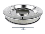 14" x 3" 14 Full Finned Aluminum Round Air Cleaner Air Filter Kit Polished with a Recessed Base and 28755144