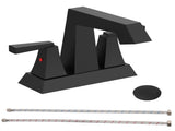 2-Handle Bathroom Sink Faucet Matte Black 4 Inches Centerset Vanity Faucet 3 Hole Bathroom Faucet T3177P277478