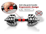 Adjustable Dumbbell Set With 3 in 1 Dumbbell Barbell Metal Connecting Rod, Chromed Weights, 79814688