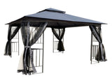 10x10 Outdoor Patio Gazebo Canopy Tent With Ventilated Double Roof And Mosquito net 98489857