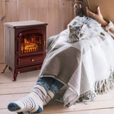 22" Electric Fireplace Heater, Freestanding Fire Place Stove with Realistic LED Flames and Logs, and 13981380