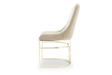 Emrald Modern Style 2PC Dinning Chairs made with wood and Gold Legs Beige B009P298421