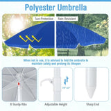 Kids Picnic Table Outdoor Activity Table With Umbrella -Brown 02015842