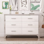 ZUN Elegant High Gloss Dresser with Metal Handle,Mirrored Storage Cabinet with 6 Drawers for N733P205355K