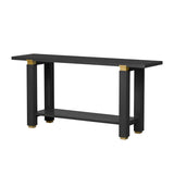 U_Style 62.9" Modern Minimalist Console Table, Solid Wood Entryway Sofa Table with Metal Accents, N711P289140B