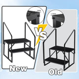 2 Step Ladder with Handrail, Swimming Pool Ladder Above Ground, 660 lb Load Capacity RV Steps with 92093589