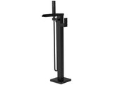 Thermostatic Freestanding Bathtub Faucet Waterfall Tub Filler Black Floor Mount Brass Bathroom T3177P277531