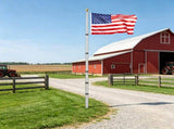 30FT Telescoping Flagpole Kit, Heavy Duty Aluminum In-Ground Flag Pole with 3 Display Modes, 83521797