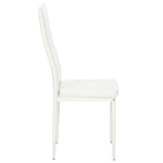 ZUN 4pcs Elegant Assembled Stripping Texture High Backrest Dining Chairs White 40655595