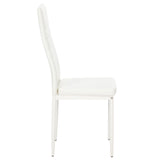 4pcs Elegant Assembled Stripping Texture High Backrest Dining Chairs White 40655595