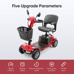 ZUN 4 Wheel Mobility Scooters, Upgrade Electric Power Mobile Scooter for Seniors Adult with Lights 92516024