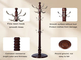 Freestanding Wooden Coat Rack, Vintage Natural Birch Wood Coat Tree with Hooks, Sturdy Hall Tree for 19301704