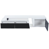 U-Can Modern, Minimalist Rectangle Extendable TV Stand, TV Cabinet with 2 Drawers and 1 Cabinet for WF311369AAK