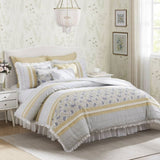 9 Piece Cotton Percale Comforter Set Yellow Queen B03597196