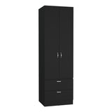 ZUN Vico 76" High Armoire Wardrove Closet with 2 Drawers, Double Door Cabinet , One Shelf and Hanging B200P188837