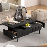 U-Can Lift-Top Coffee Table with 2 Drawers, Modern Space Saving Center Table with N724P292514B
