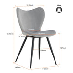 ZUN Dining chairs set of 2, Grey velvet Chair modern kitchen chair with metal leg W24154205