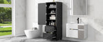 ZUN Tall Bathroom Storage Cabinet, Freestanding Storage Cabinet with Two Drawers and Adjustable Shelf, 48632964