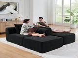 114" Cloud Sectional Couch with L-Shape Chaise, Modular Sofa with Movable Ottoman, Upholstered W1117P371650