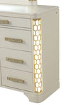 ZUN 8-Drawer Dresser with side LED lightning made with Wood in Beige 659436058361