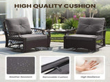 3-Piece Patio Furniture Set, Wicker Outdoor Bistro Set Swivel Glider Patio Chairs x 2 with Cushions, T3623P505190