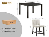 5-Piece Height Table Set with 4 Chairs, Height Table Set for 4 with Chairs, Wooden W1998P504812