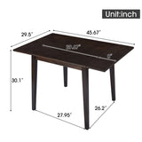 29"- 45" Extendable Dining Table for 4, Folding Kitchen Table with Rubberwood Legs, Space-Saving N752P216387P