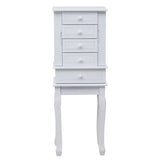 Standing Jewelry Armoire with Mirror, 5 Drawers & 14 Necklace Hooks, Jewelry Cabinet Chest with 96096796