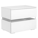 RGB LED Double Side Cabinet Bedside Table White 50895422
