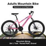 ZUN S26103 26 inch Mountain Bike for Teenagers Girls Women, Shimano 21 Speeds with Dual Disc Brakes and W709P186924