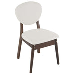 ZUN Rubber wood soft bag deep walnut dining table and chair set 1 table 4 chairs beige cushion 57935654