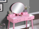 Liannon Contemporary Wood Vanity and Stool Set, Pink T2574P164237