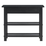 ZUN TREXM Retro Console Table with Drawer and Two Sturdy Shelves for Entryway, Living Room N715P195561B