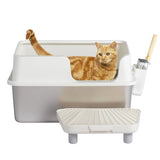 Stainless Steel Cat Box with Lid, Extra Large Pan with High Sides for Big Cats, Kitty 46653088