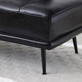 55"Inch Width Modern End of Bed Bench,Black Faux Leather Upholstered With side table, 360-degree W2677P196631