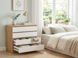 Handle-Free 4-Drawer Storage Color-Block Drawer Dresser 23.62*14.96*30.71in Wood-Tone 31259767