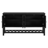 U_STYLE Elegant Entryway Table with Polygonal Door Design,Suitable for Study,Entryway, Hallway, N711P231399B