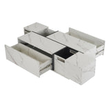 Rectangular Sliding Top Coffee Table with 2 Drawers and 2 Hidden Storage for Living Room 47.2" N735P250955K