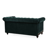 VIVALUX 59.44" Chesterfield Velvet Loveseat Sofa,2-Person Rolled Arm Dutch Plush Upholstered Sofa N762P178705F
