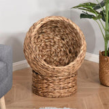 23.5" H Brown cat bed with upholstered, cat basket bed cat house 72080285