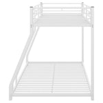 ZUN Metal Floor Bunk Bed, Twin over Full,White 90188201